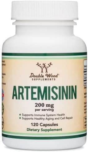 Artemisinin (Sweet Wormwood Cleanse)(Artemisia Annua) 200mg Per Serving, 120 Capsules (Two Month Supply) Vegan Safe, Non-GMO, Gluten Free (Immune Support) by Double Wood Double Wood Supplements