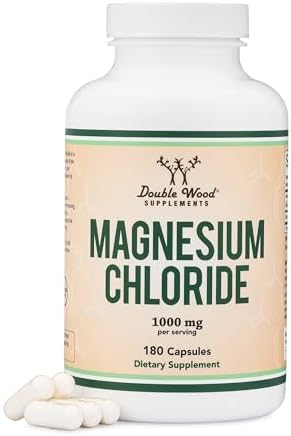 Magnesium Chloride (Cloruro De Magnesio) - 180 Capsules, 1,000mg Per Serving, Supports Digestive and Bone Health - Non-GMO and Gluten Free by Double Wood Supplements Double Wood Supplements