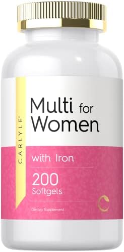 Carlyle Multivitamin for Women | 200 Softgels | with Iron | Nutritional Support Supplement | Non-GMO & Gluten Free Carlyle