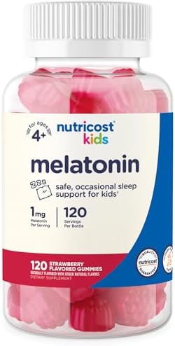 Nutricost Kids Melatonin Gummies 1mg, 120 Gummies, Strawberry Flavored Nutricost