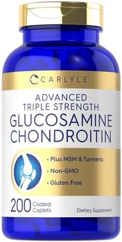 Carlyle Glucosamine Chondroitin MSM Turmeric | 4050 mg | 200 Count | Advanced Triple Strength Supplement | Non-GMO & Gluten Free Carlyle