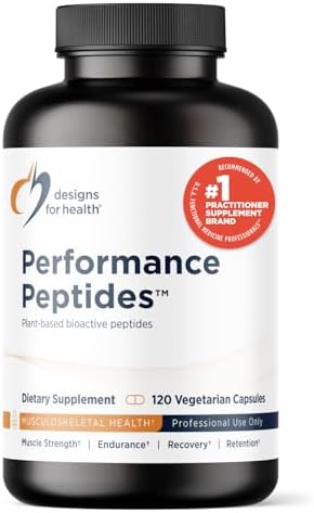 Designs for Health Performance Peptides - Supports Muscle Health, Healthy Aging & Body Composition - Plant-Based Peptide Muscle Recovery Supplements (120 Capsules) Designs for Health