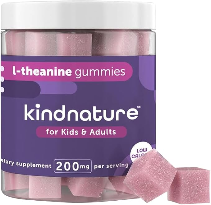 Kind Nature L-Theanine Gummies for Kids & Adults - Vegan Low Calorie L-Theanine 200mg Chewable L-Theanine Gummy kindnature