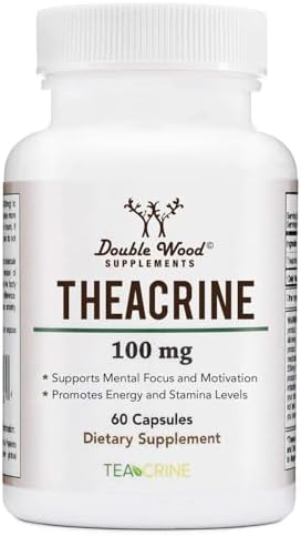 Theacrine (Teacrine) 100 Mg, 60 Capsules - Energy and Focus Supplement (Similar to Caffeine Pills but More Subtle and Longer Lasting) Non-GMO and Gluten Free by Double Wood Double Wood Supplements