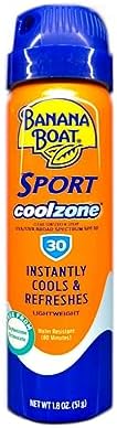 Banana Boat Continuous Spf#30 Sport 1.8 Ounce Cool Zone (6 Pieces) (53ml) Banana Boat