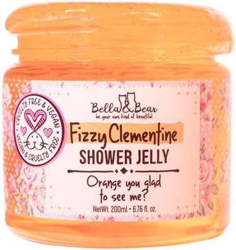 Bella & Bear Fizzy Clementine Shower Jelly, Vegan, Cruelty Free, Teen Girl Gifts 6.7oz Bella and Bear