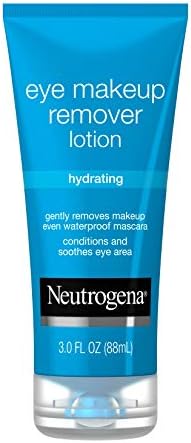 Neutrogena Hydrating Eye Makeup Remover Lotion, Gentle Daily Makeup Remover with Skin-Soothing Aloe and Cucumber Extracts to Remove Even Waterproof Mascara, Fragrance-Free, 3 oz Neutrogena