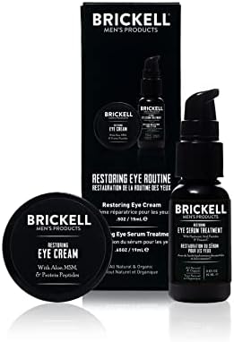 Brickell Men's Restoring Eye Routine for Men, Eye Serum and Eye Cream for Men, Natural and Organic, Unscented, Men's Skin Care Gift Set Brickell Men's Products