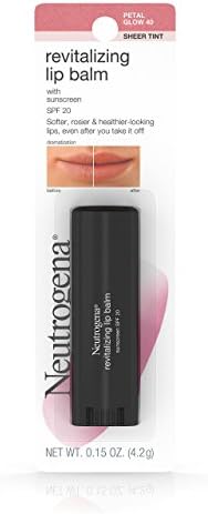 Neutrogena Revitalizing Tinted Lip Balm Broad Spectrum SPF 20 Sunscreen, Moisturizing Lip Balm with a Sheer Tint for Softer, Smoother, Healthier-Looking Lips, Sheer Petal Glow 40, .15 oz Neutrogena