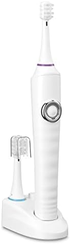 Conair Oscill8 Rechargeable Power Toothbrush for Adults and Children, White, 2-Minute Auto-Off Timer, 2 Bristle Heads, 270-Degree Angle, 2-In-1 Design, Battery Powered Conair