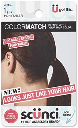 Scunci Color Match Multi-Strand Ponytailer Hair Elastic, Black Conair