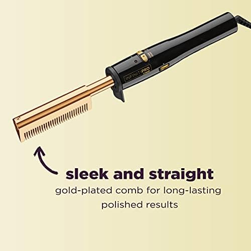 INFINITIPRO by CONAIR Ultra-High Heat Gold-Plated Straightening Comb 1 Count (Pack of 1) Conair