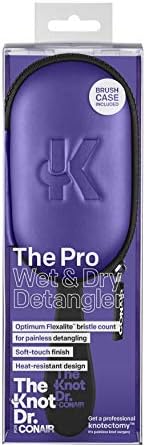 The Knot Doctor for Conair Premium Pro Detangling Hair Brush for Wet or Dry Hair with Purple Storage Case, 1 Count Conair