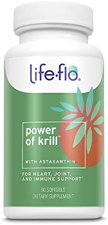 Life-flo Power of Krill | Antarctic Krill Oil w/Omega-3s & Astaxanthin | Immune, Heart & Joint Formula | 60ct, 30 Serv. Life-flo