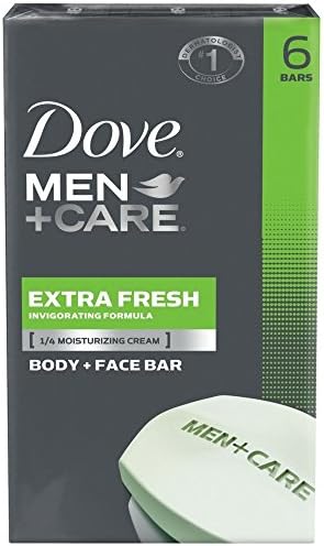 Dove Men+care Extra Fresh Body + Face Soap Bars, 3.17 (Pack of 6) Dove