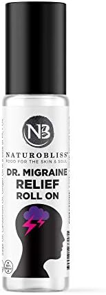 NaturoBliss DR. MIGRAINE - Regular Strength -Migraine Relief Natural Head Tension Relief Headache Relief Peppermint Oil Clary Sage Oil Cardamom Oil Ginger Oil Relaxing Aromatherapy Essential Oil NaturoBliss