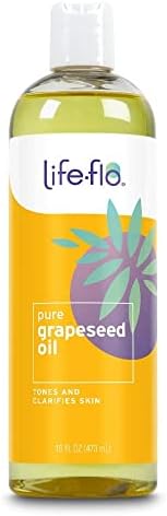 Life-Flo Pure Grapeseed Oil | for Skin & Hair, Aromatherapy, Massage Therapy | Food Grade | 16 Fl Oz | Pack of 2 Life-flo