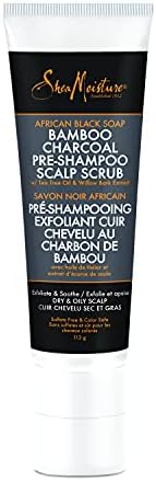 SheaMoisture African Black Soap Bamboo Charcoal Pre-Shampoo Scalp Scrub, 4 Fl Oz SheaMoisture