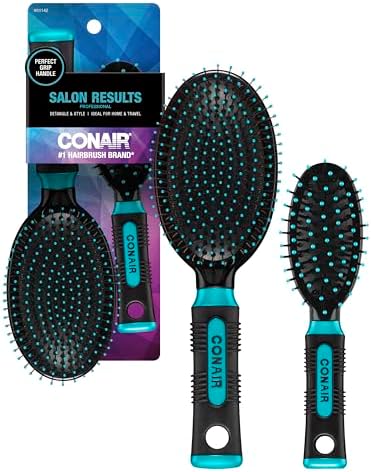 Conair Salon Results Hairbrush - Hair Brush - Cushion Base Hairbrush for All Hair Types - Hairbrush for Men and Women Conair