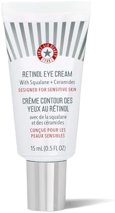 First Aid Beauty - Retinol Eye Cream with Squalane + Ceramides, Encapsulated Retinol Serum for Delicate Skin, Helps Improve Appearance of Fine Lines and Wrinkles, Safe for Sensitive Skin, 0.5 oz First Aid Beauty