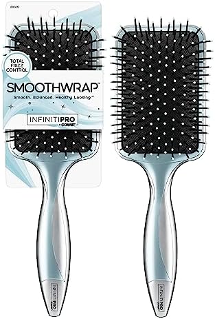 InfinitiPro by Conair - Hair Brush - Detangling Brush - Hair Brush For Thick Hair - Hairbrush Reduces Frizz and Adds Volume - Smoothwrap Series Conair