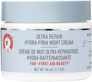 First Aid Beauty - Ultra Repair Hydra-Firm Night Cream, Hydrating Night Repair Skin Cream, Helps Visibly Combat Signs of Aging, Deeply Rich, Buttery Cream, Alcohol Free, Safe on Sensitive Skin, 1.7 oz First Aid Beauty