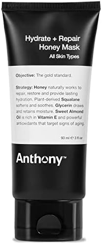 Anthony Hydrate + Repair Honey Mask, Stimulates Your Skin and Opens Pores with Honey, Vitamins C & E, Glycerin, Sweet Almond, Squalane, and Calendula, Soothes and Moisturizes Dry to Normal Skin - 3 Oz Anthony