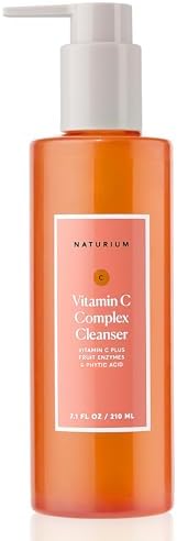 Naturium Vitamin C Complex Cleanser, Gently Exfoliating & Deeply Cleansing Foaming Face Wash Gel with Phytic Acid & Fruit Enzymes, 7.1 oz Naturium