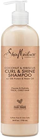 SheaMoisture Shampoo Coconut and Hibiscus, for Thick, Curly Hair, to Cleanse & Hydrate, 24 oz SheaMoisture