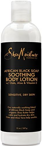 Sheamoisture Soothing Body Lotion for Troubled Skin African Black Soap Lotion with Shea Butter 13 oz SheaMoisture