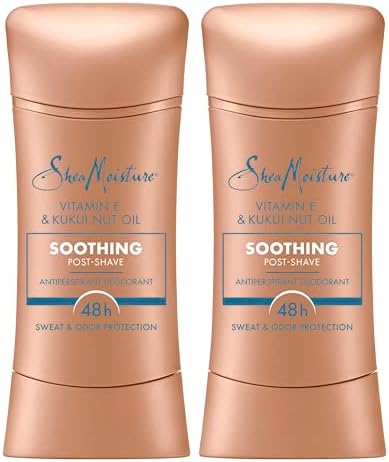 SheaMoisture Antiperspirant Deodorant Stick Soothing Vitamin E & Kukui Nut Oil, 2 count for 48HR Sweat & Odor Protection with No Parabens & No Mineral Oil 2.6 oz SheaMoisture