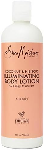 SheaMoisture Coconut Oil and Hibiscus Illuminating Body Lotion for Dull, Dry Skin, 13 Fl Oz SheaMoisture