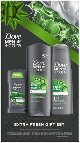 Dove Men + Care Bundle – Extra Fresh Body Wash & 72H Deodorant + Fresh + Clean 2-in-1 Shampoo and Conditioner, Citrus Scent (3 Piece Set) Dove