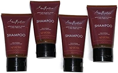 Shea Moisture Men African Black Soap & Tea Tree Oil Shampoo, 2 Fl Oz, Pack of 4 - No Sulfates No Parabens SheaMoisture