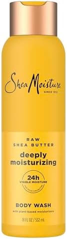 SheaMoisture Raw Shea Butter Body Wash Moisturize and Restore Deeply Moisturizing body wash for 24H Visible Moisture for Healthy, Glowing Skin 18 oz SheaMoisture