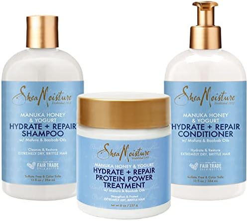 SheaMoisture Manuka Honey & Yogurt Hydrate+Repair Shampoo - Sulfate, Paraben, Silicone Free, Moisturizing Shampoo for Damaged Hair, 1.329 kg SheaMoisture