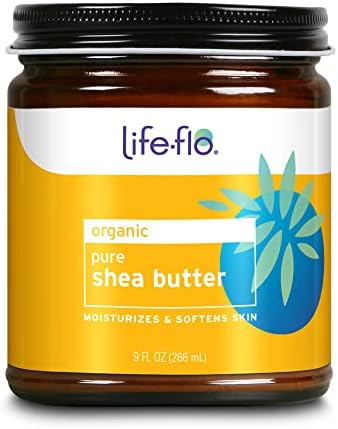 Life-flo Pure Organic Shea Butter, Unrefined | Moisturizes, Smooths & Conditions Skin, Hair & Scalp | No Parabens | 9oz Life-flo