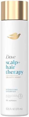 Dove Density Boost Hydrating Shampoo Scalp + Hair Therapy for Gentle Cleansing, with Vitamin B3, Zinc and 0% sulfates, 9.25 oz Dove