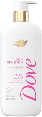 Dove Skin Replenish Body Wash 2% niacinamide and BHA refining serum 18.5 Fl Oz Dove