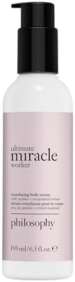 philosophy ultimate miracle worker resurfacing body serum - with retinol, hyaluronic acid & peptides - clinically proven to immediately double skin’s moisture and reduce crepiness - 6.5 fl oz. philosophy