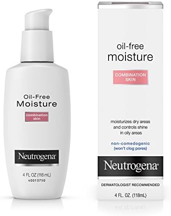 Neutrogena Oil Free Moisture Glycerin Face Moisturizer & Neck Cream for Combination Skin, Lightweight, Oil Absorbing Facial Moisturizer Lotion for a Soft Natural Matte, 4 fl. oz Neutrogena