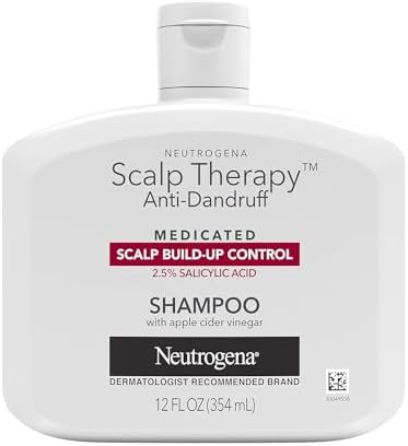 Neutrogena Scalp Therapy Anti-Dandruff Shampoo for Scalp Build-up Control, 2.5% salicylic acid, with Apple Cider Vinegar Fragrance, 12 fl oz Neutrogena