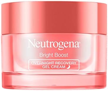 Neutrogena Bright Boost Overnight Recovery Gel Cream with Neoglucosamine, Brightening Nighttime Moisturizer, Oil-Free & Non-Comedogenic, 1.7 oz Neutrogena