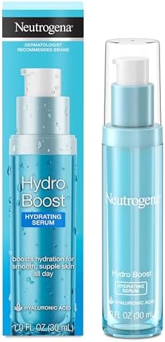 Neutrogena Hydro Boost Hydrating Hyaluronic Acid Serum for Face & Neck, Fast Absorbing Daily Facial Moisturizing Serum Quenches Dry Skin for Hydrated, Glowing Skin, Oil-Free, Non-Comedogenic, 1 fl. oz Neutrogena