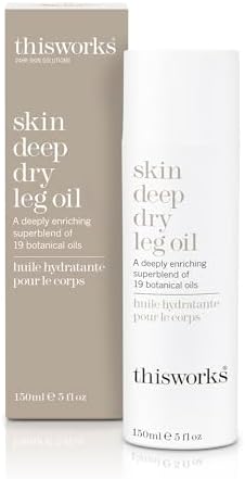 THISWORKS skin deep dry leg oil: Deeply Enriching Blend of 9 Essential Oils for Shiny, Soft Skin, 5.28 Fl Oz (150ml) Thisworks