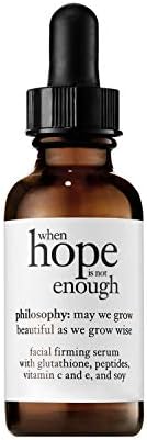 philosophy when hope is not enough facial firming serum - with vitamins C & E and hyaluronic acid - revitalizes dull complexion while reducing the look of fine lines and wrinkles - 1 fl oz. philosophy