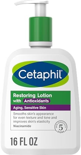 Cetaphil Restoring Body Lotion with Antioxidants for Aging Skin, Great for Neck and Chest Areas, Fragrance and Paraben Free, Suitable for Sensitive Skin 16 oz. Bottle Cetaphil