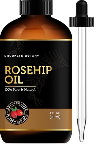 Brooklyn Botany Rosehip Oil for Face, Skin and Hair - 100% Pure and Natural Rosehip Seed Oil - Use as Carrier Oil for Essential Oils, Aromatherapy Oil, Massage Oil, Body Oil - 1 Fl Oz Brooklyn Botany