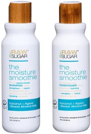 Raw Sugar Coconut + Raw Honey + Sweet Almond Milk Shampoo & Conditioner Set of 2 (Each 18 FL OZ) Raw Sugar