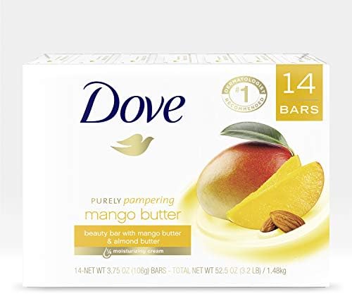 Dove Beauty Bar With Mango Butter 14 Bars To Moisturize Dry Skin More Moisturizing Than Bar Soap 3.75 oz Dove